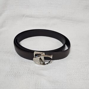 NEW!! Coach 1" Size 40 Chocolate Leather Belt with Polished Silver Buckle